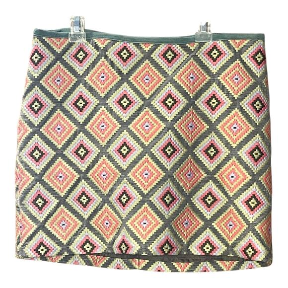 Fossil Embroidered A-Line Mini Skirt – Geometric Pattern – Size Small - Picture 9 of 9